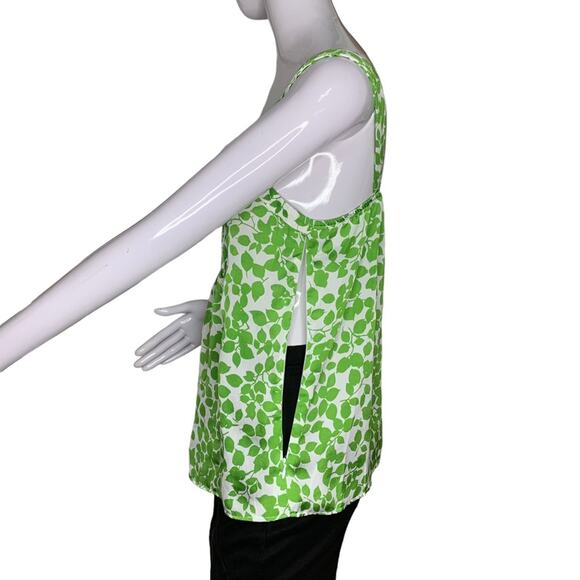 George By Mark Eisen Leaf Print Sleeveless To Green and White Size M Sid… - Picture 6 of 13